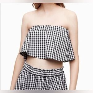 Aritzia Wilfred Bonaventure Tube top size S Black/White Gingham Check.